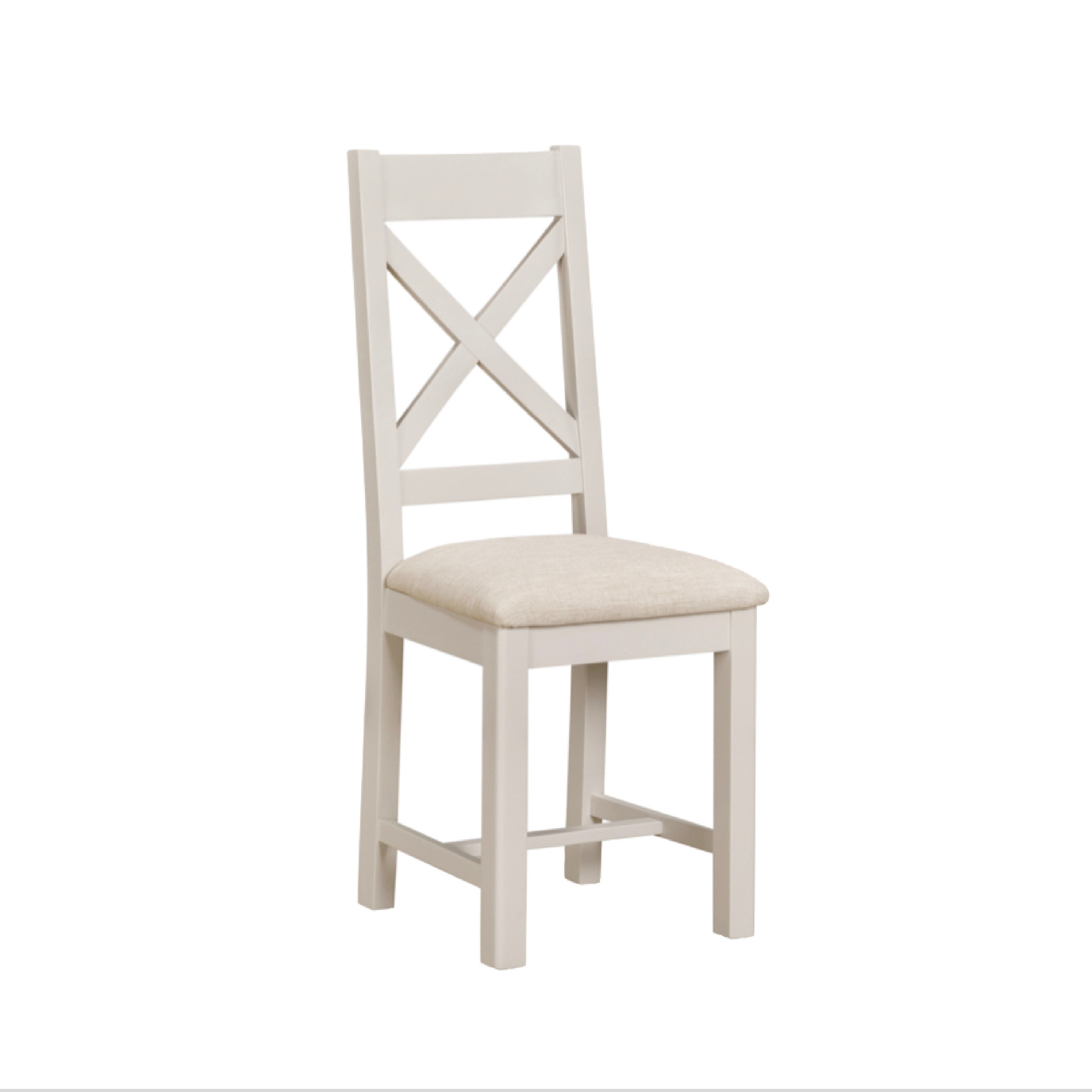 Windermere Oyster Grey Painted & Oak Dining Chair - Cross Back