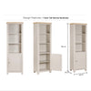 Windermere Oyster Grey Painted & Oak Bookcase - 1 Door Tall Narrow