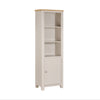 Windermere Oyster Grey Painted & Oak Bookcase - 1 Door Tall Narrow
