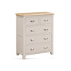 Windermere Oyster Grey Painted & Oak Chest of Drawers - 2 Over 3