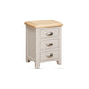 Windermere Oyster Grey Painted & Oak Bedside Cabinet - 3 Drawer