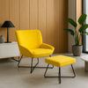 Teagan Accent Chair & Stool Set - Ochre Yellow