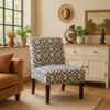 Fabric Slipper Accent Chair - Geometric Pattern