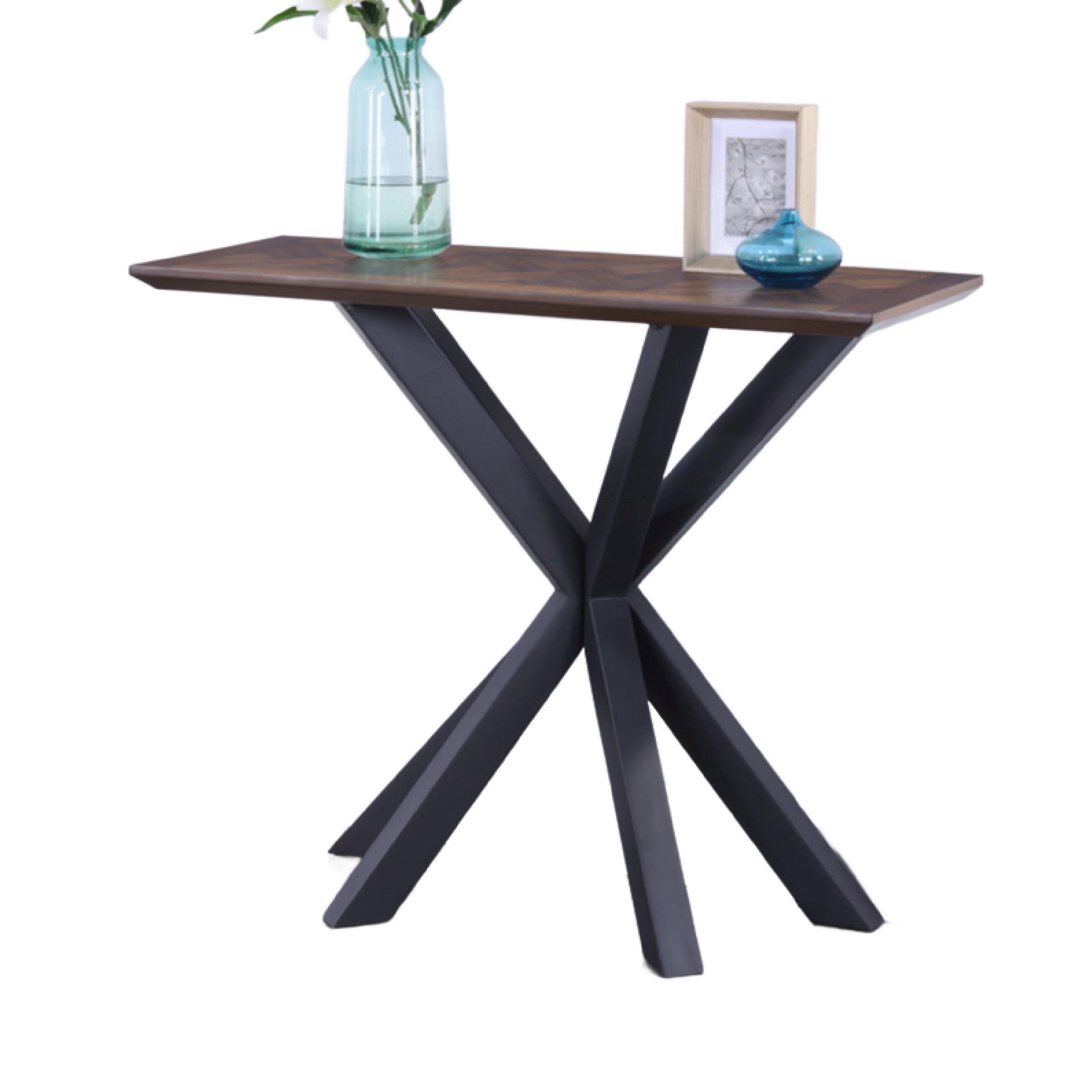 Nevada Industrial Rectangular Console - Parquet Top