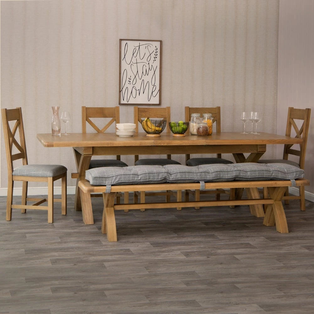 Norfolk Oak Dining Table - 2m Cross Leg