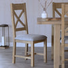 Norfolk Oak Dining Chair - Cross Back with Grey Check Seat