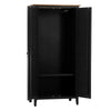 Rimini Oak & Jet Black Painted Wardrobe - Full Hanging