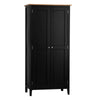 Rimini Oak & Jet Black Painted Wardrobe - Full Hanging