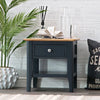 Rimini Oak & Charcoal Painted Lamp Table