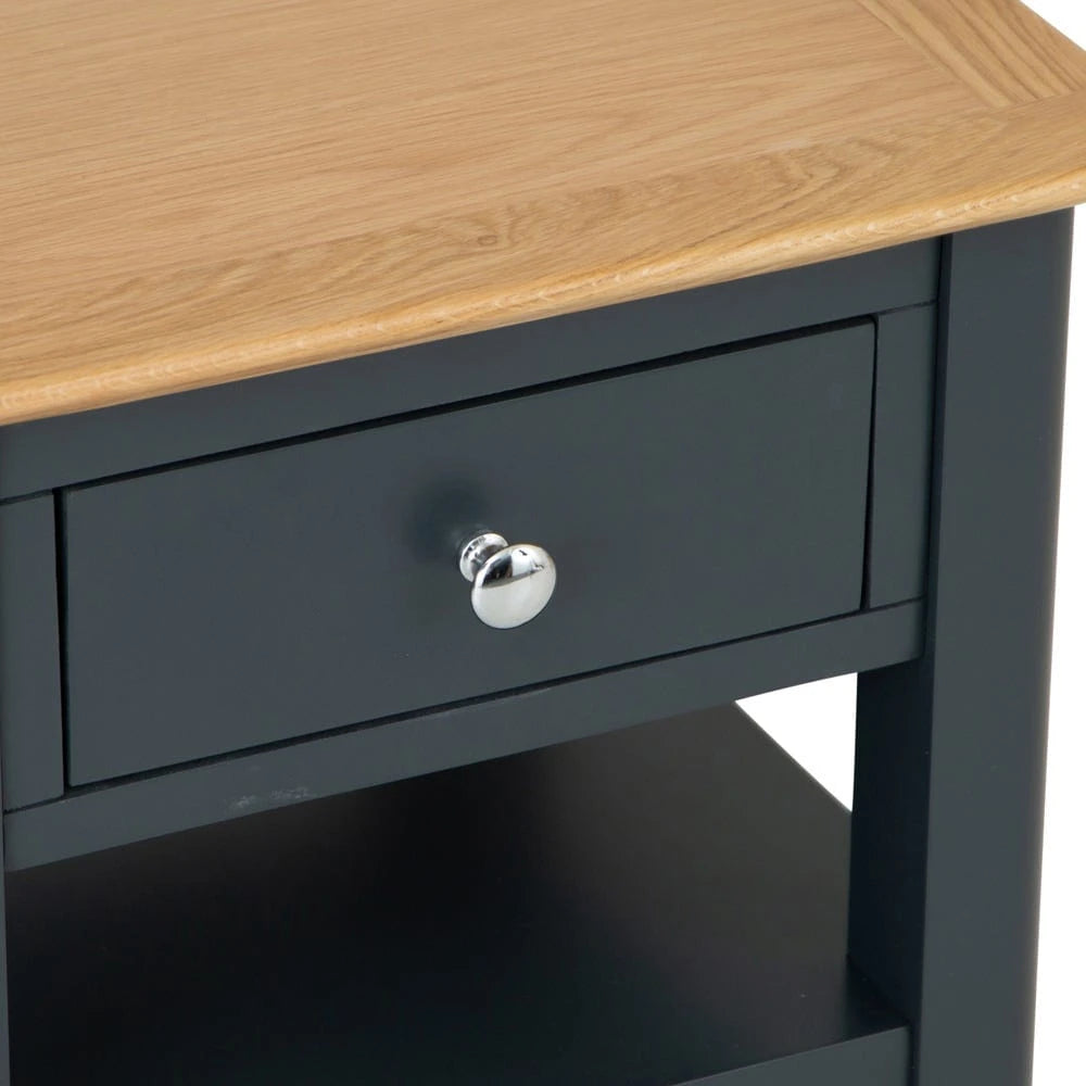 Rimini Oak & Charcoal Painted Lamp Table