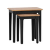 Rimini Oak & Jet Black Painted Nest of 2 Tables