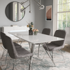 Mint Collection - 1.5m Extending Dining Table with Silver Legs - Gloss White