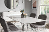 Mint Collection - 1.5m Extending Dining Table with Silver Legs - Gloss White