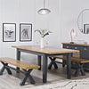 Cotswold Charcoal Painted & Oak - 160cm Extending Dining Table