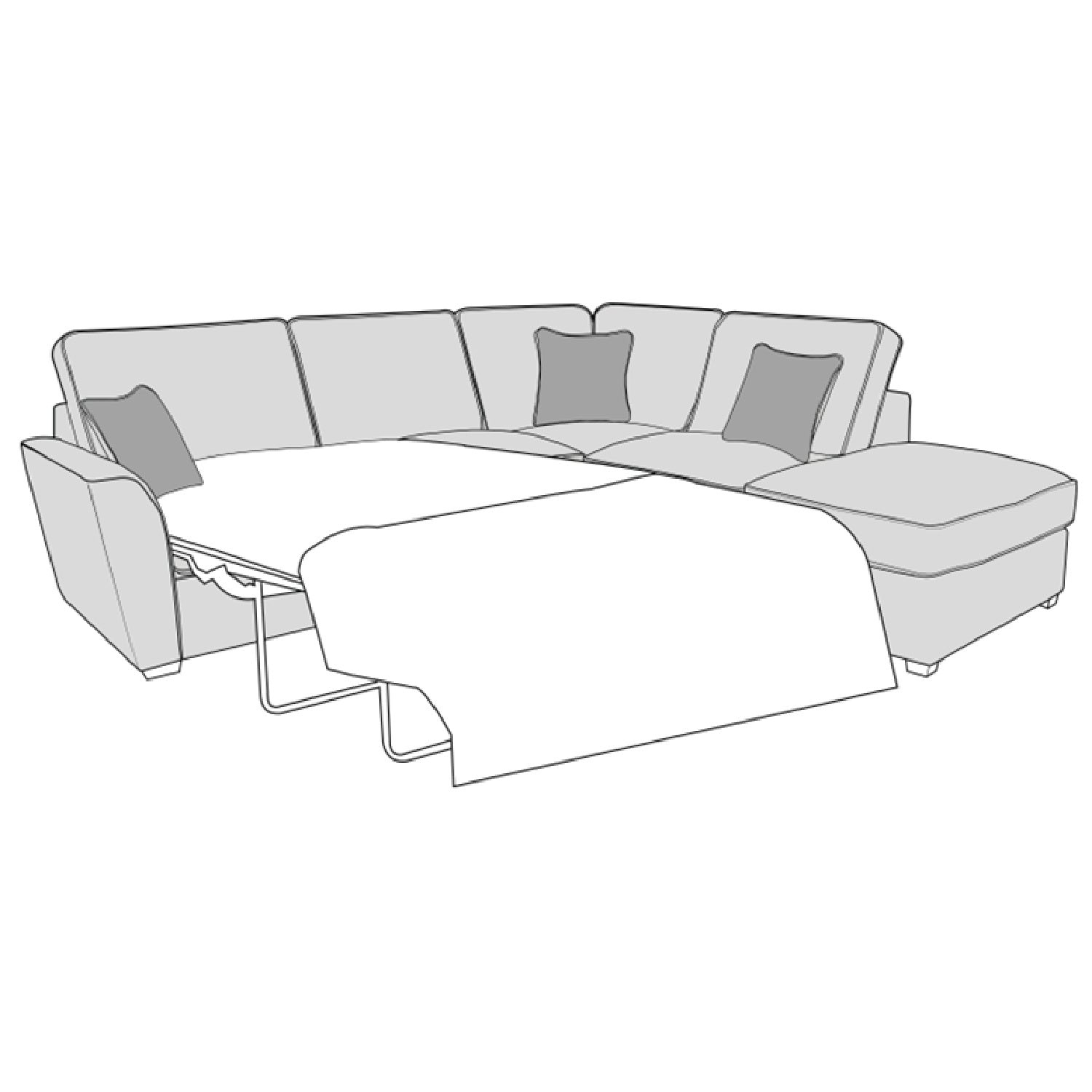 Atlantis Sofa - 2 Corner 1 Sofa Bed with Stool (Standard Back)