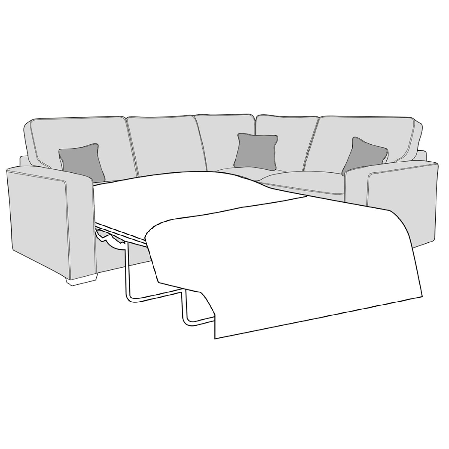 Chicago Sofa - 2 Corner 1 Sofa Bed (Standard Back)