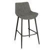 Sigma Bar Stool - Antique Grey - PU - Graphite Leg