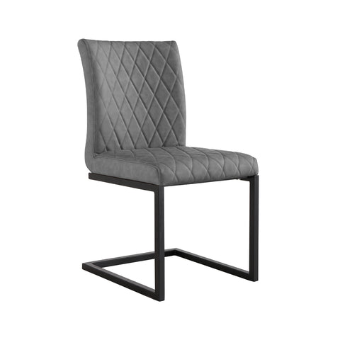 Stanway Industrial Diamond Stitch Cantilever Dining Chair - Grey