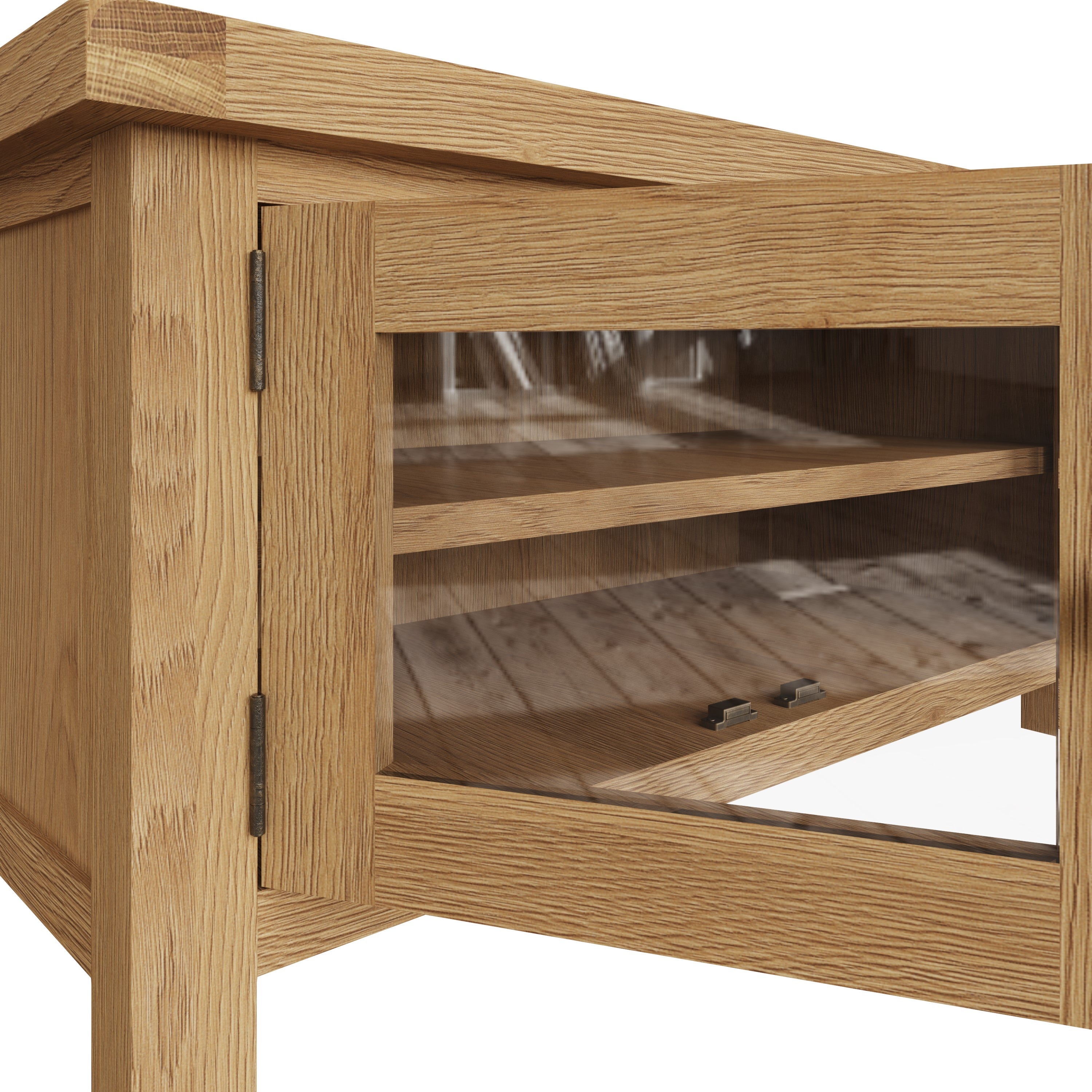 Oakdale Oak TV Unit - Standard with Glass Doors