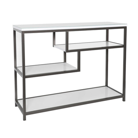 Flux Console Table with shelf - White