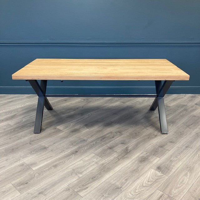 Fusion Oak Large Dining Table PLUS X6 Austin Dining Chairs