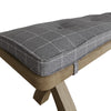 Norfolk Oak Dining Bench Cushion - Grey Check