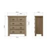 Norfolk Oak Chest of Drawers - 2 Over 3