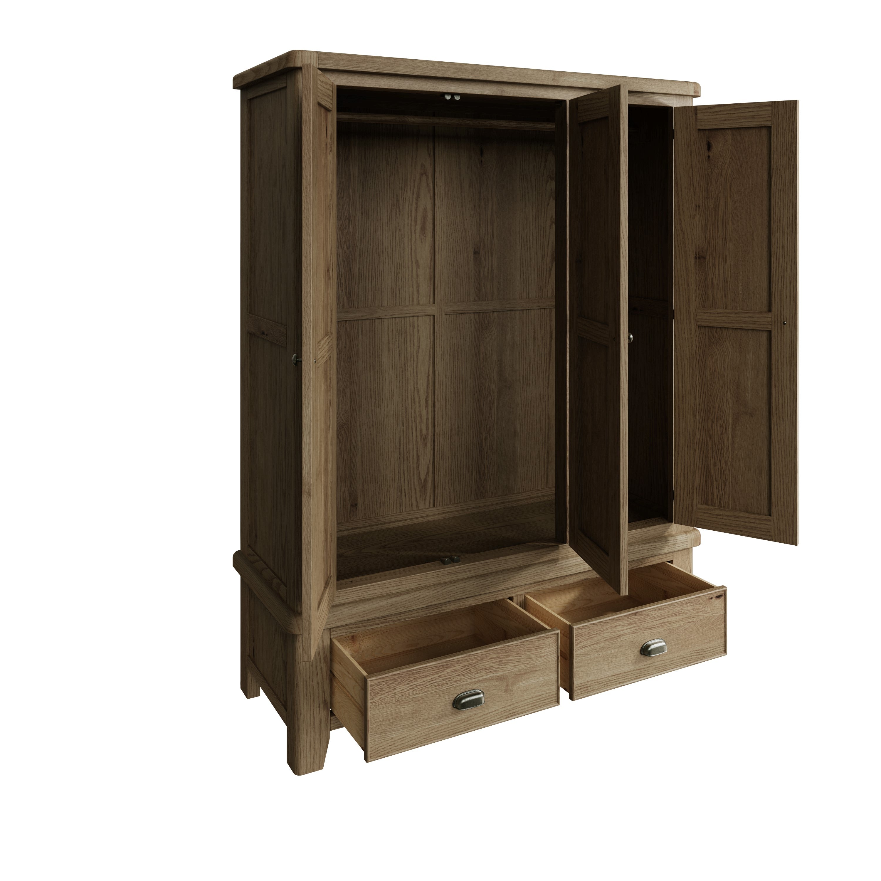 Norfolk Oak Wardrobe - 3 Door with Drawers