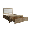 Norfolk Oak Bedframe - Fabric Headboard & Drawer Footboard