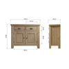 Norfolk Oak Sideboard - 2 Door, 2 Drawer