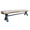 Norfolk Oak & Blue Painted Bench - 2.5m Cross Legged Dining Bench