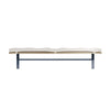 Norfolk Oak & Blue Painted Bench - 2.5m Cross Legged Dining Bench