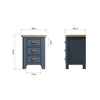 Norfolk Oak & Blue Painted Bedside Cabinet - Large