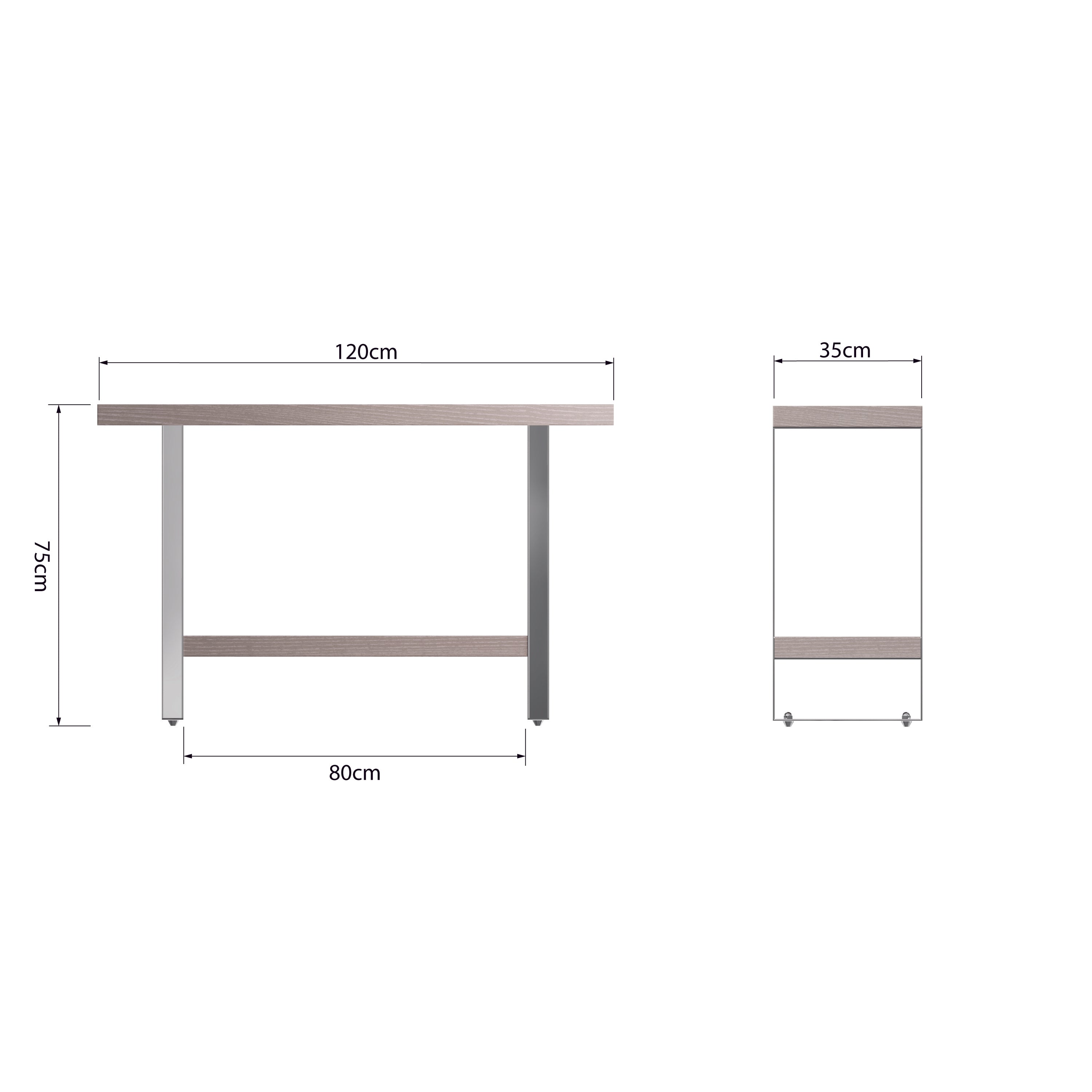 Sloane Oak & Chrome Console Table