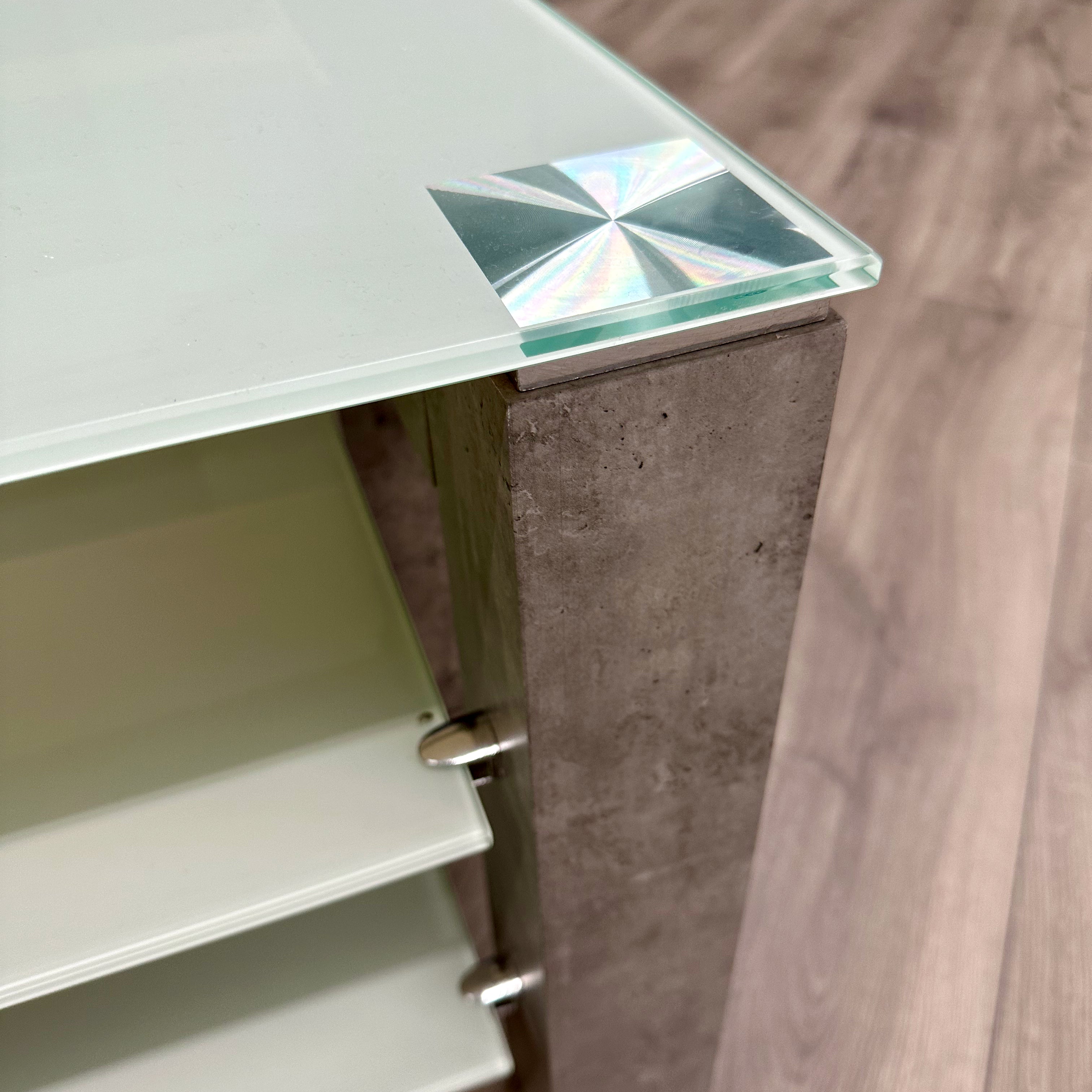 Concrete Style & Glass - Large TV Unit (140cm)