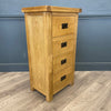 Oakdale Oak - 4 Drawer Narrow Chest