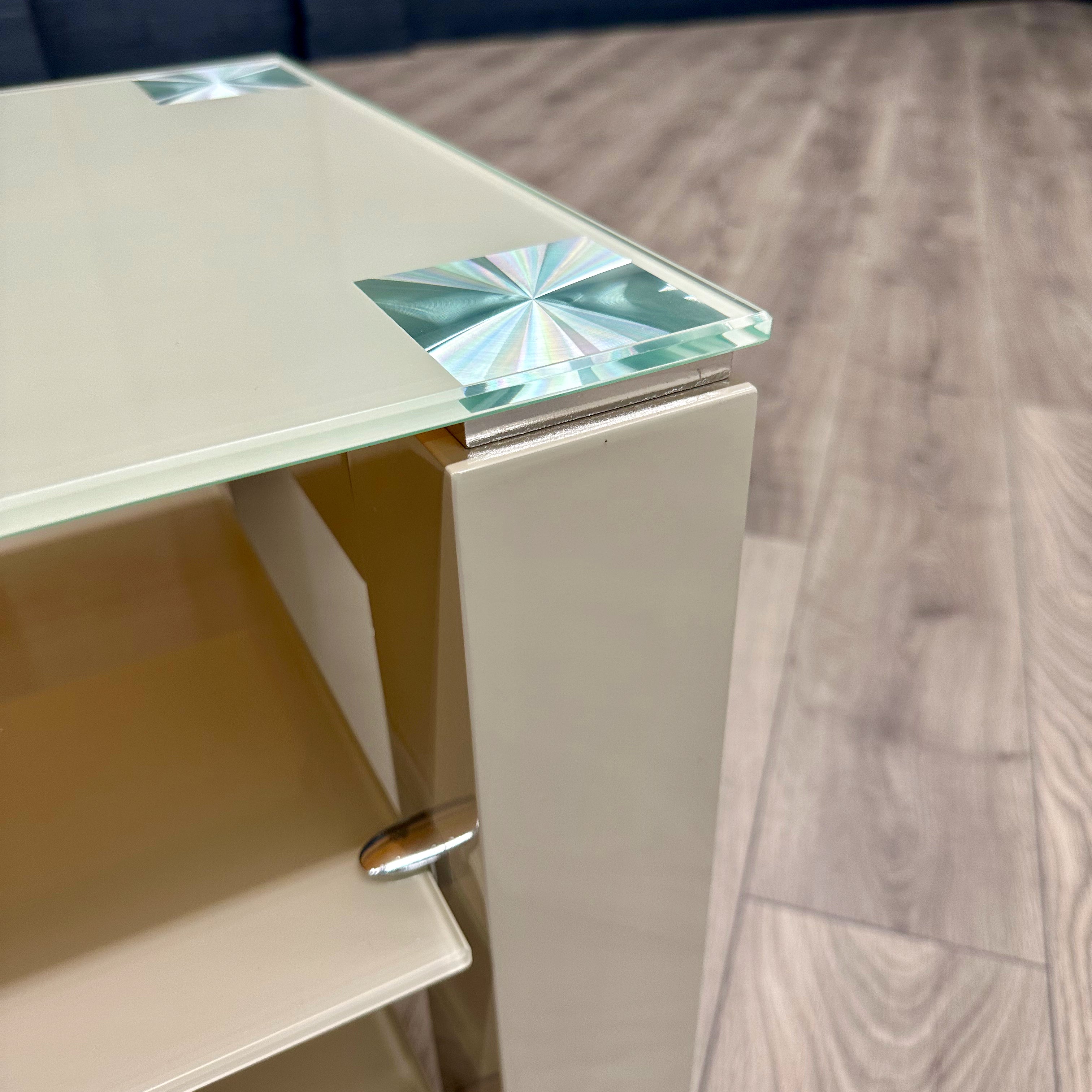 Latte Cream Gloss & Glass - Large TV Unit (140cm)