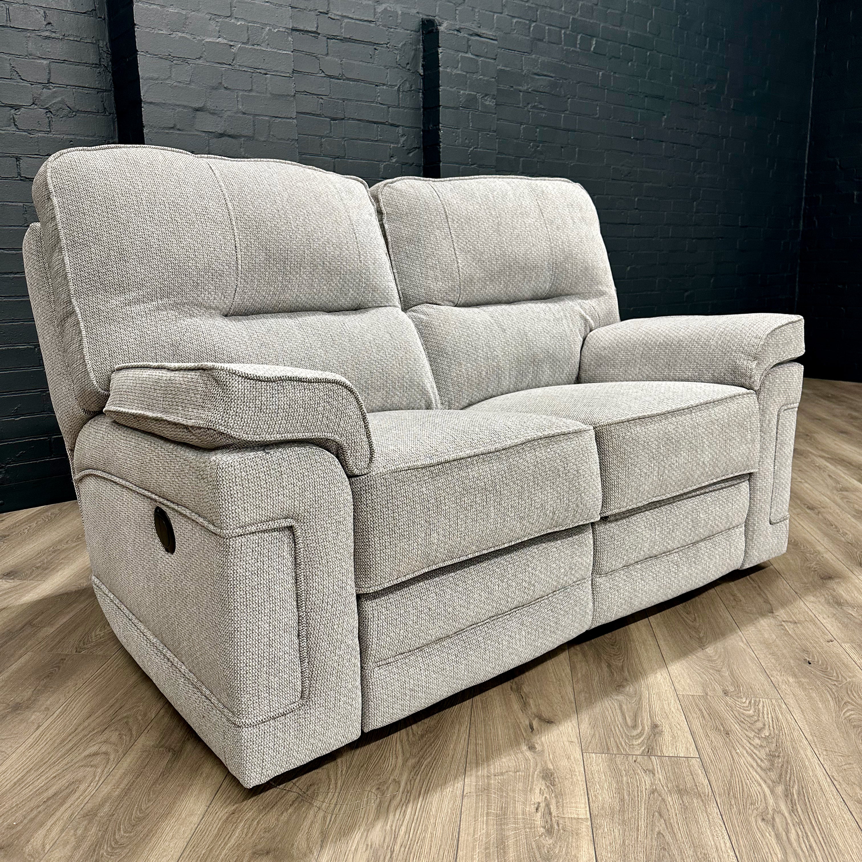Plaza Sofa - 2 Seater Electric Recliner - Cooper Silver
