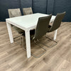 White Gloss & Glass Extending Table, PLUS 4x Chairs