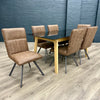 Stockholm Oak & Black Glass - Dining Table, PLUS 6x Chairs