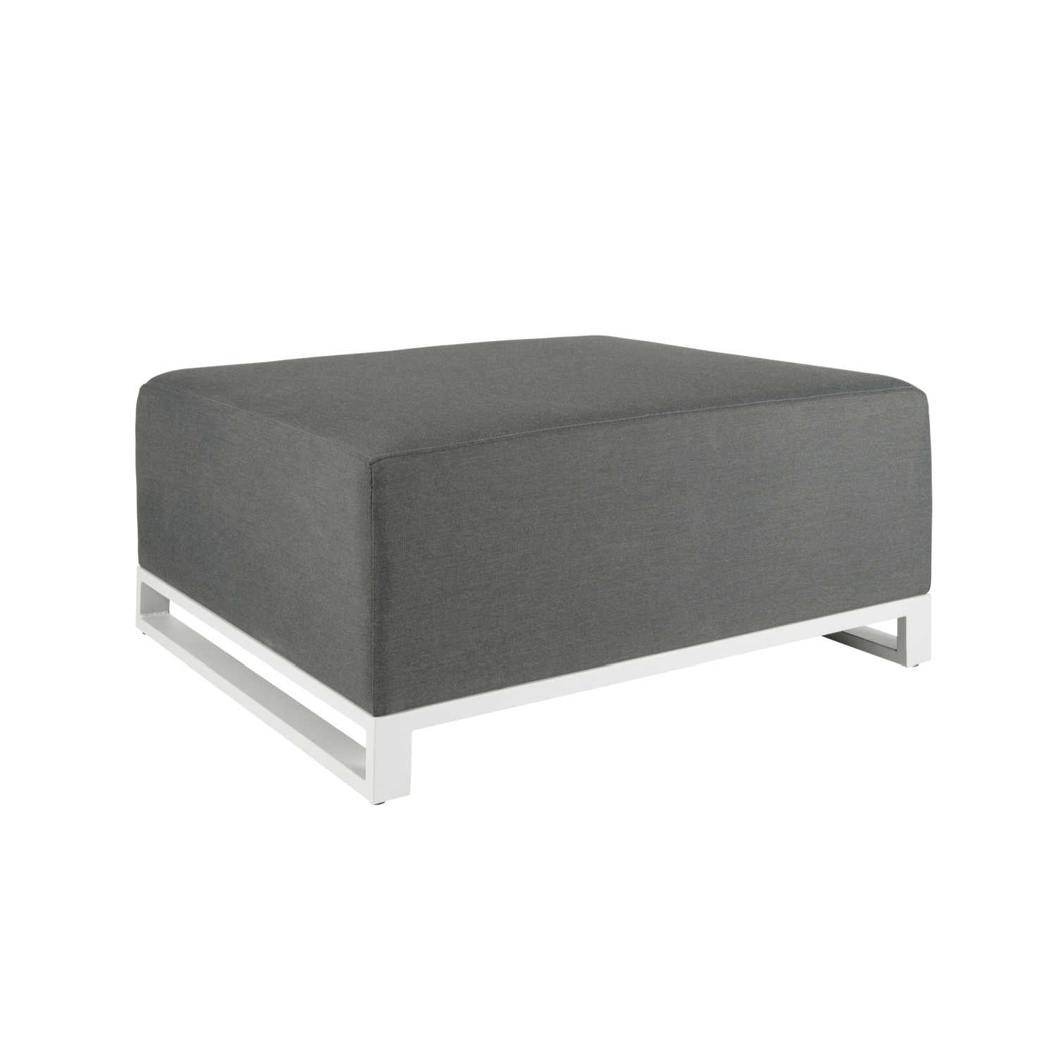 Mambo Del Mar Garden Furniture - Aluminium Chaise Section - Light Grey Fabric, White Frame