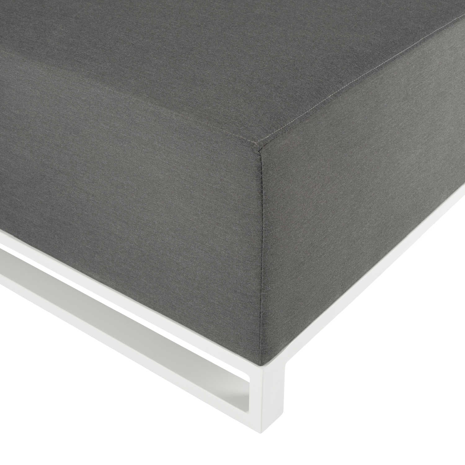 Mambo Del Mar Garden Furniture - Aluminium Chaise Section - Light Grey Fabric, White Frame