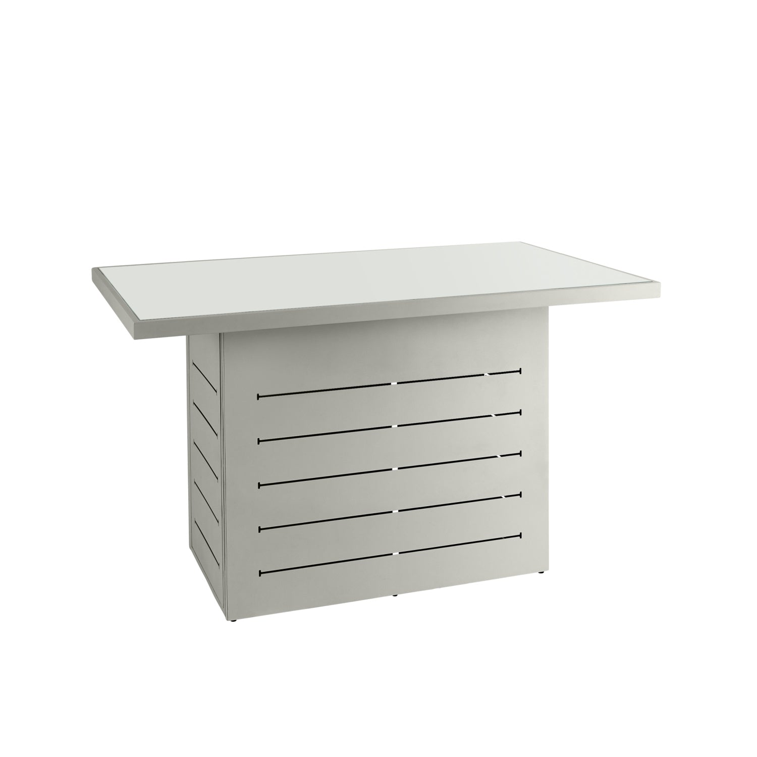 Mambo Santorini Garden Furniture - Aluminium Bar Table - Grey with Plain Top