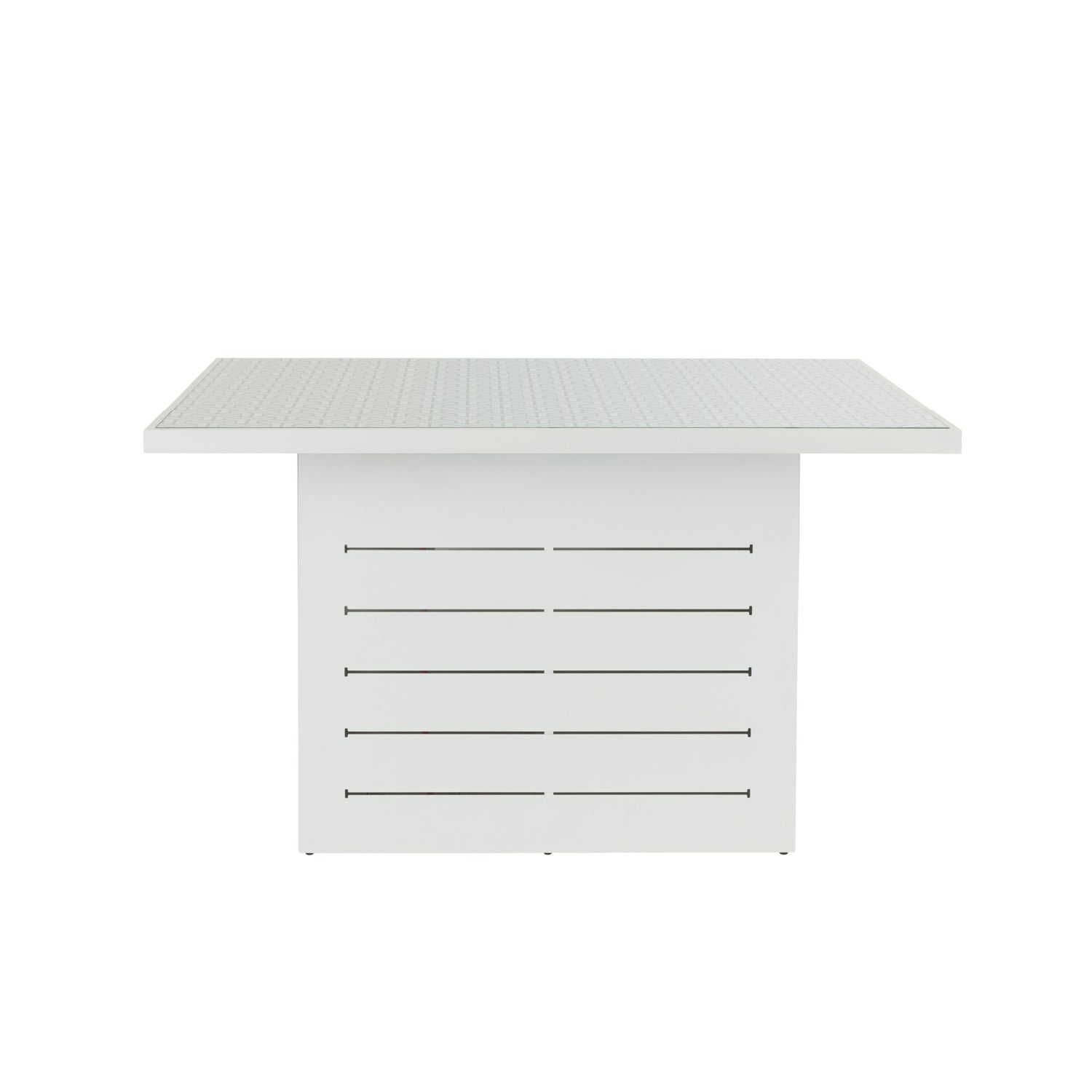 Mambo Santorini Garden Furniture - Aluminium Bar Table - White with Patterned Top