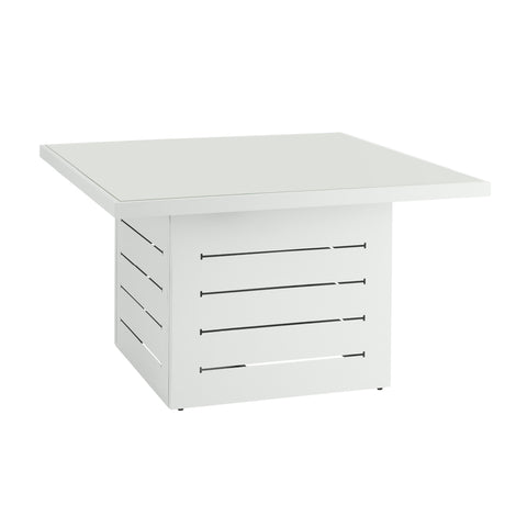 Mambo Santorini Garden Furniture - XL, Aluminium Square Dining Table - White with Plain Top