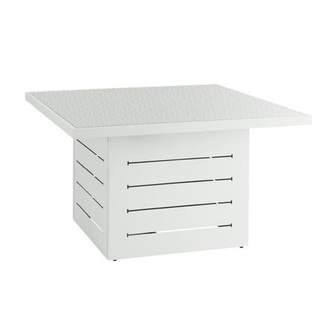 Mambo Santorini Garden Furniture - XL, Aluminium Square Dining Table - White with Patterned Top
