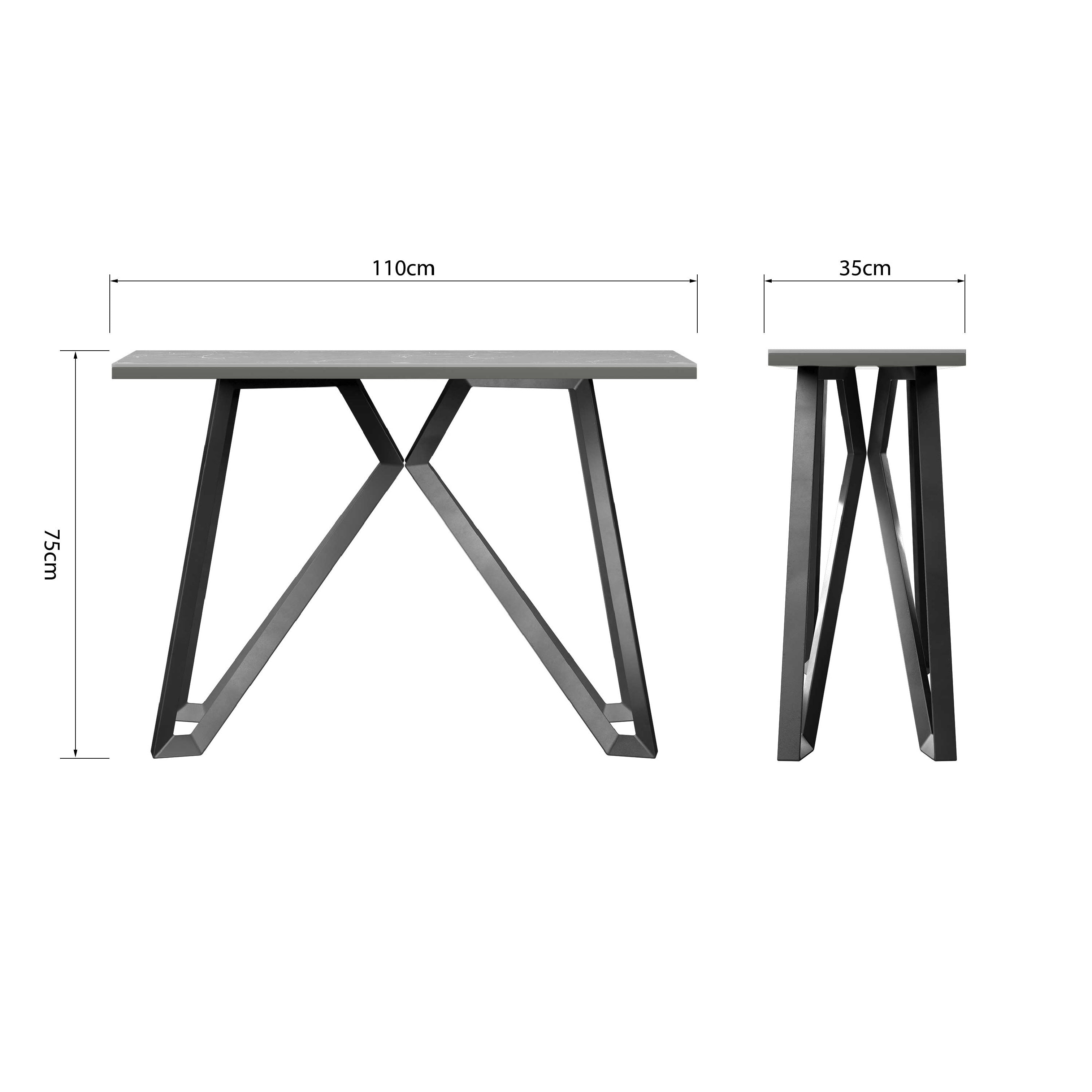 Mint Collection - Salerno Console Table - Matt Dark Grey