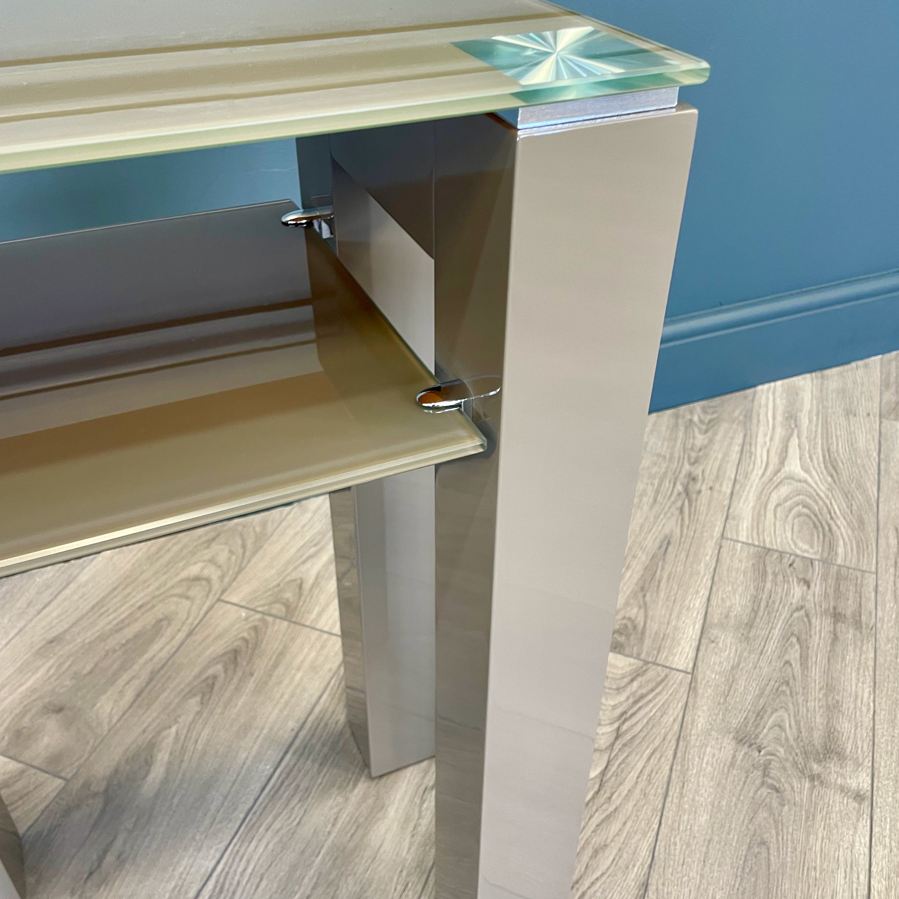 Mocha Gloss & Glass - Small Console