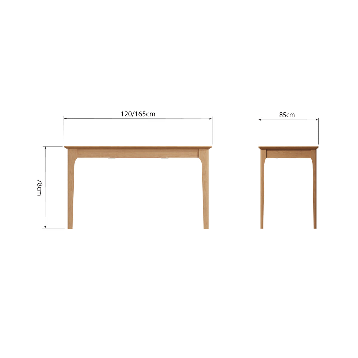 Rimini Oak Dining Table - 1.2m Extending