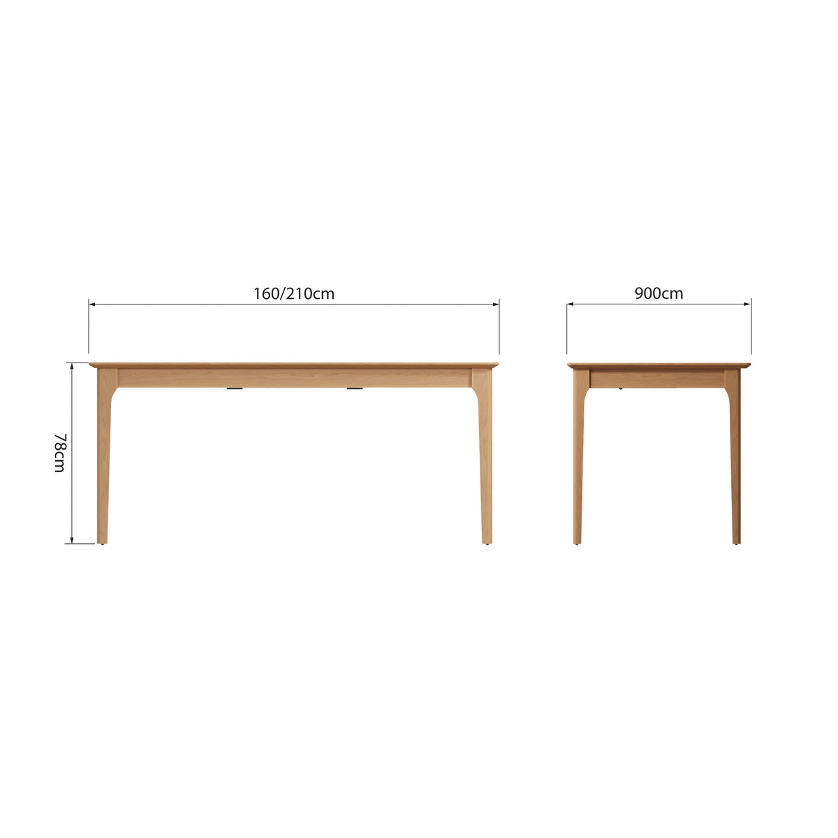 Rimini Oak Dining Table - 1.6m Extending